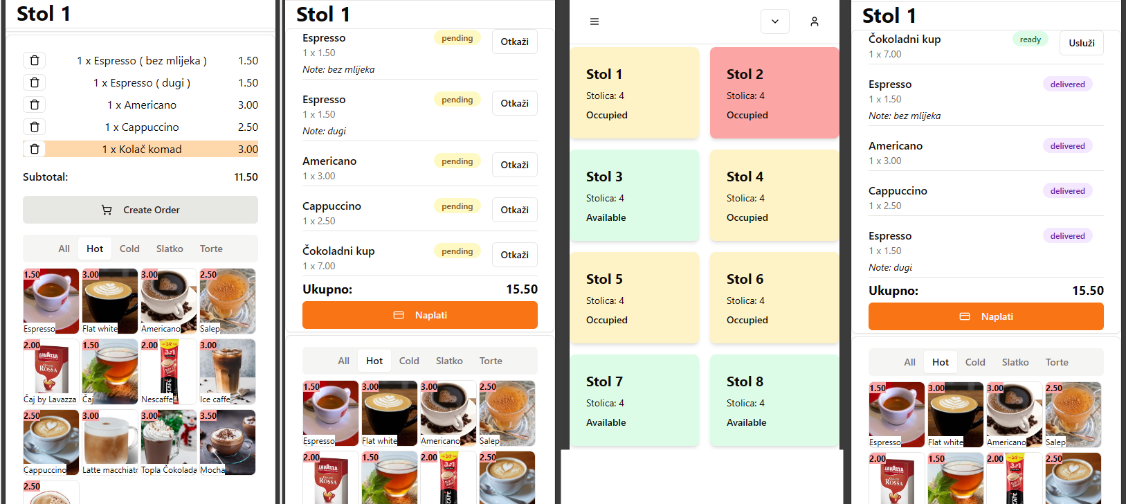 EasyKafe ordering overview